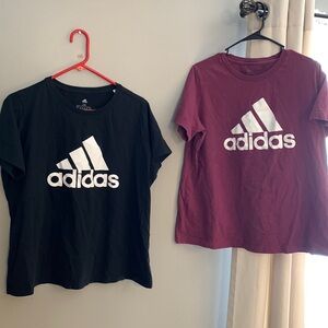Adidas size 2x tee shirts one in black one in maroon